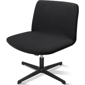 Criss Cross Chair Cover, Black Mid Back Wide Seat Swivel Office Computer Task Desk Chair Cover Protector, Armless Cross Legged Slipcover Chairs Cover for Bedroom OfficeOnly Covers, No Chairs