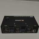 USB 3.0 HDMI KVM Switch 2 Monitors 2 Computers 4K@60Hz 2K@144Hz, EDID Emulator, Camgeet Dual Monitor KVM Switch for 2 Computers Share 2 Displays and 4 USB 3.0 Ports,Wired Remote and Cables Included