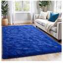 Zentavio Blue Rug Boys Rugs for Bedroom 9x6 Dark Blue Carpet Nursery Aesthetic Kids Playroom Navy Area Rugs for Teen Home Decor Fluffy Shag Bedside Floor Living Room Carpet, Navy Blue 