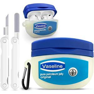 for AirPods Pro 3 Case 2025 with Cleaner Kit,Cute Cartoon Kawaii Funny Apple Airpods Pro 3rd Generation Case Silicone Protective Cover for AirPods Pro 3 Cover with Keychain for Women Boys (Blue/ White)