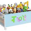 JBBTOOL Large Toy Box, Toy Storage Organizer for Kids, Toy Chest for Toddlers with 360 Wheels, Toybox for Living Room, Oxford Cloth Toy Box for Boys, Girls, Stuffed Animals, Clothes