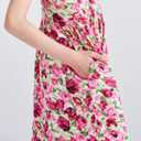 DaniChins Girl Casual Short Sleeve Floral Print Dress with Pockets