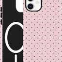 Jusy Compatible with MagSafe Polka Dot Case for iPhone 11, Cute Aesthetic Polka Dots Magnetic Phone Case, Soft TPU and Hard PC Protective Phone Cover for Women Girls（Matte）  Pink