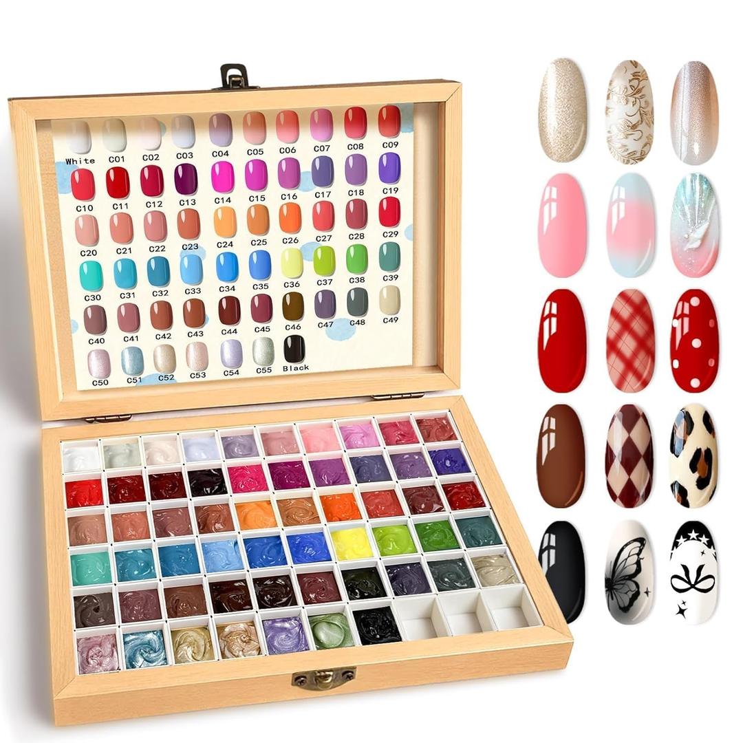 Sponge Paint Patting Gel Polish & Tools Kit, 57 Colors Ombre Nail Gradient Painting Gel Blush Blooming for Pigment Pat Aura Nails, French Manicure