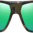 Bevi Square Polarized Sunglasses UV 400 Protection with TR90 Lightweight Frame Glasses for Women Men (Camou)