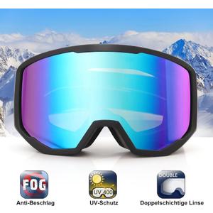 EXP VISION Ski/Snowboard Goggles for Men Women, OTG Snow Goggles Anti Fog UV Protection