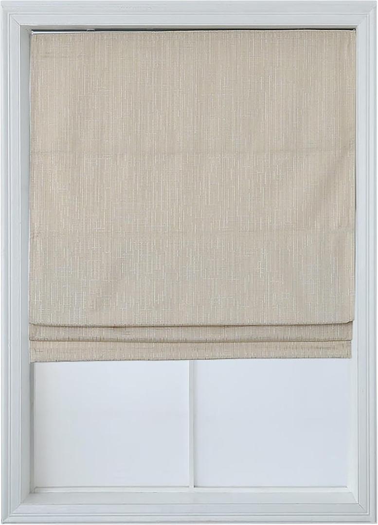 Everyday Celebration 100% Blackout Cordless Roman Shades - Thermal Insulated Window Blinds for Indoor Use, Vanilla, 31” W x 64” H