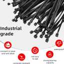 4 x 120 Pcs 8 Inch Cable Zip Tie, ORWUDIZ Multifunctional Tie, Nylon 66 Material, Tensile Strength 50 Lbs, Black, Cable Binding Classification, Suitable for Industrial, Outdoor, Home, Office Use