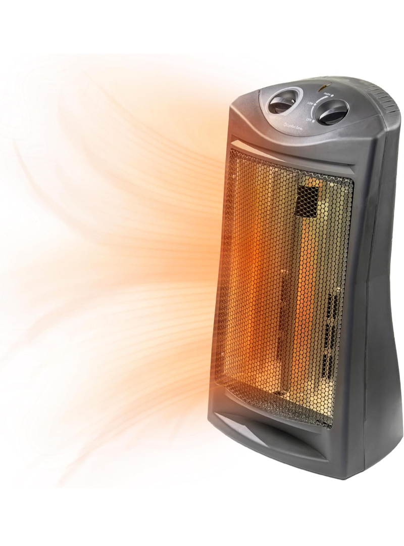 Comfort Zone Indoor Tower Space Heater, Adjustable Thermostat, Radiant Heat, Electric, Infrared Quartz. 120 V

60 HZ

750 W/1,500 W

Product Dimensions

Height: 22.83" (58 cm)

Width: 12.40" (31.5 cm)

Depth: 10.04" (25.5 cm)