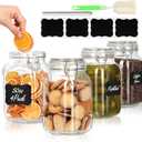 AuroTrends Glass Jars with Airtight Lid 50oz 4Pack, 1500ml Glass Canisters with Airtight Lids- Mason Jar with Clamp Lid for Pantry Storage (50 fl.oz, Set of 4)