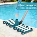 POOLWHALE 19" Professional Weighted Pool Vacuum Head with Wheels, Extra-Wide, Swivel Hose 1-1/2 or 2, Flexible Swivel Direction-Control Handle for Swimming Pools - Deep Cleaning on All Surfaces