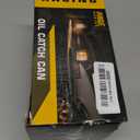 muge racing Universal Oil Catch Can Tank Kit Polish Baffled Reservoir with Breather Filter with 3/8" Fuel Line, Aluminum, Purple, 400ml