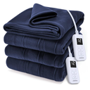 Royal Ultra Fleece Heated Electric Blanket Queen Size, 90" x 84", 12 Heat Settings, 12-Hour Selectable Auto Shut-Off, Fast Heating, Machine Washable, Warm and Cozy, Indigo
