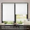 AOSKY Blackout Roller Shades Cordless Blinds for Windows, Free-Stop Shades with Valance, Thermal Insulated Fabric, UV Protection, Natural Woven Blinds for Home and Office (51" W x 72" H, White)