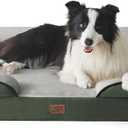 Bedsure Orthopedic Dog Beds Large Sized Dog - Washable Large Dog Cat Bed Waterproof, Comfort Dogs Couch Sofa with Washable Removable Cover, Pet Bed with Nonskid Bottom, Boreal Canopy Green, 35"