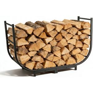 facka Curved Firewood Rack, Indoor Outdoor Log Firewood Holder, Metal Fireplace Wood Storage, Waterproof & Rustproof(Curved 40Inch Rack)