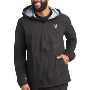 Spyder Mens Rain Jacket - Waterproof Lightweight Hooded Windbreaker, Outerwear Jacket for Golf, Hiking and Outdoor (medium)