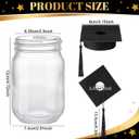 Qinyoung 6 Pcs 2026 Graduation Table Decoration Centerpiece Class of 2026 Graduation Decoration for Table Mason Jar with Grad Cap for Centerpiece Flower College High School Congrat Grad Party (Black)