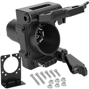 CXTM Multi Tow 7 and 5 Pin Trailer Connector Heavy Duty 7 Blade to 7 Blade and 5 Flat Trailer Plug Adapter,Truck Plug for Towing Pickup SUV RV Camper Dual-Output 7 Blade & 5 Flat