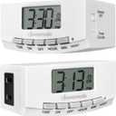 DEWENWILS Timer Outlet, 24 Hour Timers for Electrical Outlets for Christmas with 1 Polarized Plug, 125V 15A 1000W Indoor Light for Lamp Heater Fan Aquarium, 1/2 HP, 2 Pack, UL Listed