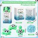 Wettarn 25 Sets Soccer Gifts Positive Stress Balls with Support Boxes for Soccer Team Party Favors Basket Fillers Turtle Desk Decor Sport Stocking Stuffers