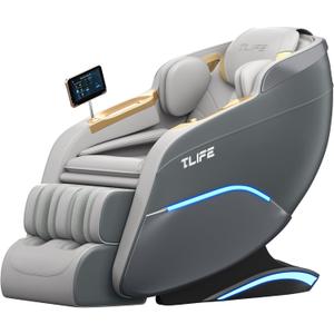 TLIFE Massage Chair Full Body, 160Zero Gravity Recliner with Body Scan, 50" SL-Track Shiatsu Massage Chair, Fixed Point Massage, Foot Rollers, 12 Auto Modes, Deep Yoga Stretch, Heating, Grey