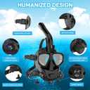 Full Face Dive Mask Support Diving & Snorkeling, Full Face Snorkel Mask Adjustable Scuba Mask with Camera Mount Provide 180 View Panoramic Compatiable with SMACO 1L/1.9L Mini Scuba Tanks