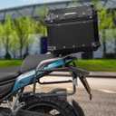 Motorcycle Trunk 55L, Motorcycle Top Case Box Helmet Luggage Top Bag Storage Carrier Case, Waterproof Aluminum Handle Tail Box with Security Lock