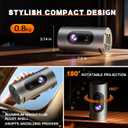 Smart Projector with WiFi and Bluetooth, Mini Projector Supports 4K 1080P, Portable Movie Projectors Built-in Apps, Compatible with HDMI/USB/Smartphone/TV Box/Laptop for Bedroom, Office, Outdoor Use