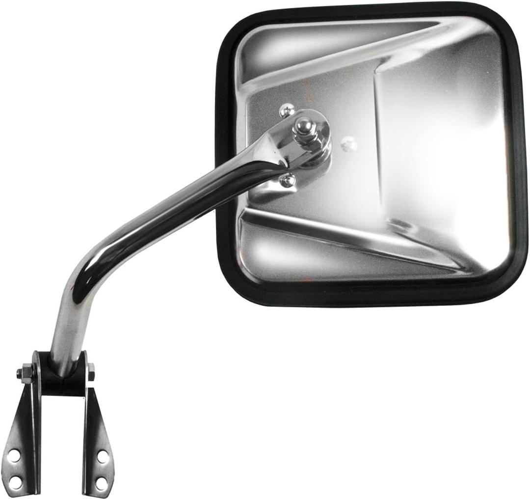 Fit System Passenger Side Mirror for Jeep CJ, Stainless Steel, Foldaway, Manual