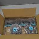 Swimming Pool Brush Head with Round Ends17.5" Heavy Duty Aluminum Back Head for Cleans Walls, Tiles & Floors, 7 Rows Premium Nylon Bristles with EZ Clips (Blue Grey)