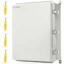 QILIPSU UL94-V0 Outdoor Electrical Box 20.3"x16.4"x7.9" Waterproof Junction Box Weatherproof PC/ABS Alloy Plastic IP66 Project Electric Enclosure Grey Hinged Door