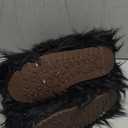 IXU Women's Faux Fur Boot Furry Fluffy Round Toe Suede Snow Winter Women Boots Comfy Plush Warm Short Outdoor Indoor Flat Shoes Mid-Calf Boots (9, Black)