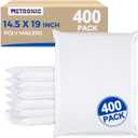 Metronic Poly Mailers 14.5x19 Inch 400pcs Shipping Bags for Clothes, Self Adhesive Shipping Envelopes for Small Business, Waterproof Mailers Poly Bags for Shipping, Packaging Mailing Bags White