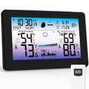 Weather Station Wireless Indoor Outdoor, Digital Thermometer with Accurate Temperature & Humidity, Large Color HD Display with Remote Sensor, Weather Forecast, Atomic Clock, Moon Phase
