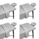 Massage Table Sheets 4 Sets, 3 Piece Reusable Set - Includes Massage Table Cover, Fitted Sheet and Face Rest Cover,Esthetician Supplies for SPA, Beauty & Tattoo Professionals (Dark Grey, Set of 4)