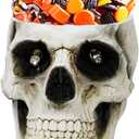 Halloween Skull Head Decor, Resin Skull Statues, Resin Skull Head Tabletop Decoration for Halloween Home Office Decor Candy Servers