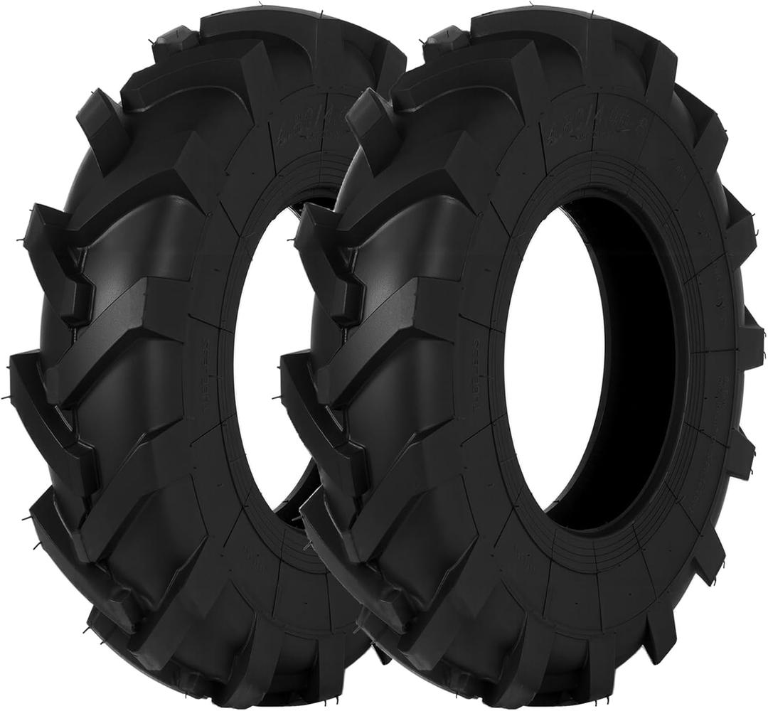 Upgraded 4.80/4.00-8 Tires Tubeless, 4.80x4.00-8" Tractor Turf Tires Replacement for Lawn Mower, Garden Cart, Golf Cart and Turf, 2-Pack