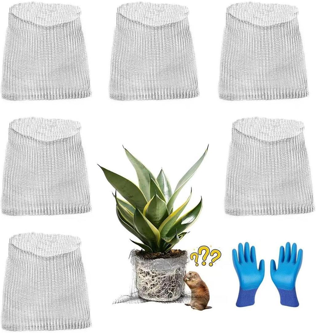 6 Pack 5 Gallon Gopher Baskets - Stainless Steel Mesh Root Guards, Garden Plant Protection Against Gophers, Moles and Voles