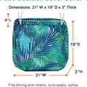 NettyPro Patio Chair Seat Cushion Covers Set 4, Waterproof Outdoor Furniture Cushion Slipcovers with Zipper and Tie, 21 x 19 x 3 Inch, Replacement Cover Only, Tropical Leaf