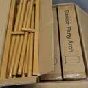 Metal Arch Backdrop Stand, Set of 3 (6/6.6/7.2 ft) Wedding Arched Frame with 12 Ground Nails, Stable Arched Background Stand for Wedding, Baby Shower, Birthday Party, Photography, Gold