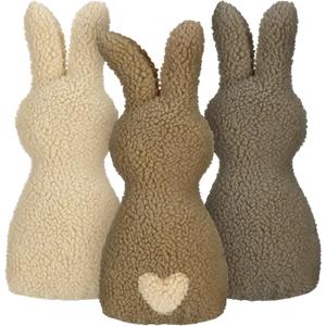 Wenqik 3 Pcs Easter Bunny Shaped Pillows Decorative Rabbit Throw Pillows Bunny Stuffed Animals for Spring Home Bedroom Living Room Sofa Couch Decor (Beige) 