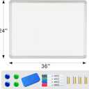 DEVELOP Magnetic Dry Erase White Board 24x36 Inch, Aluminum Frame Wall-Mounted Whiteboard with Detachable Marker Tray & Magnetic Surface for Home Office Classroom Kitchen Memo