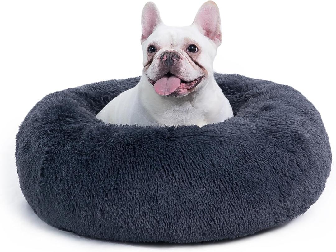 Bedsure SHAG FUR DONUT CUDDLER 34"x25"x5" GREY