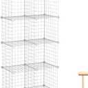 C&AHOME Wire Cube Storage, 8-Cube Organizer Metal C Grids Storage, Storage Bins Shelving, Modular Shelves, DIY Closet Cabinet Ideal for Living Room, Home, Office 24.8" L x 12.4" W x 48.4" H White