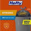 Hefty Strong Extra Large Trash Bags, Black, 33 Gallon, 48 Count