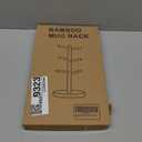 Wisuce Bamboo Mug Holder Tree, Thicker Base Coffee Cup Holder Stand for Counter, Mug Rack with 6 Hooks