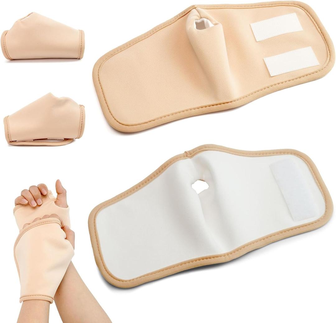 2pcs Castor Oil Packs for Hands, Reusable Hand Castor Adjustable Self-Adhesive Castor Oil Pads Hand Wraps Comfort Fit