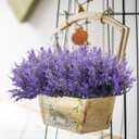 10 pcs Artificial Flowers Artificial Greenery Lavender Fake Flowers UV Resistant Shrubs Artificial Plants for Indoor Outside Garden Home Wedding Farmhouse (Purple)