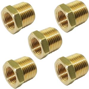 3/8" NPT Male x 1/4" NPT Female Brass Bushing Reducer Adapter Reducing Pipe Fitting 5pcs 1200 PSI